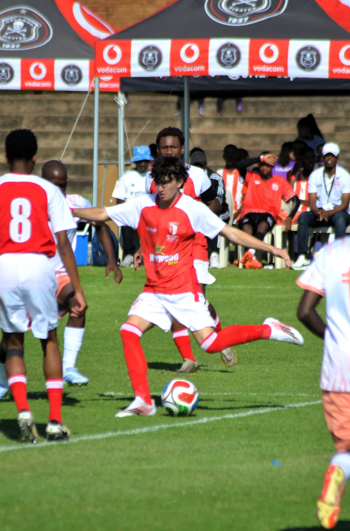 Cameron Harrison controlling the ball during Pirates Cup action